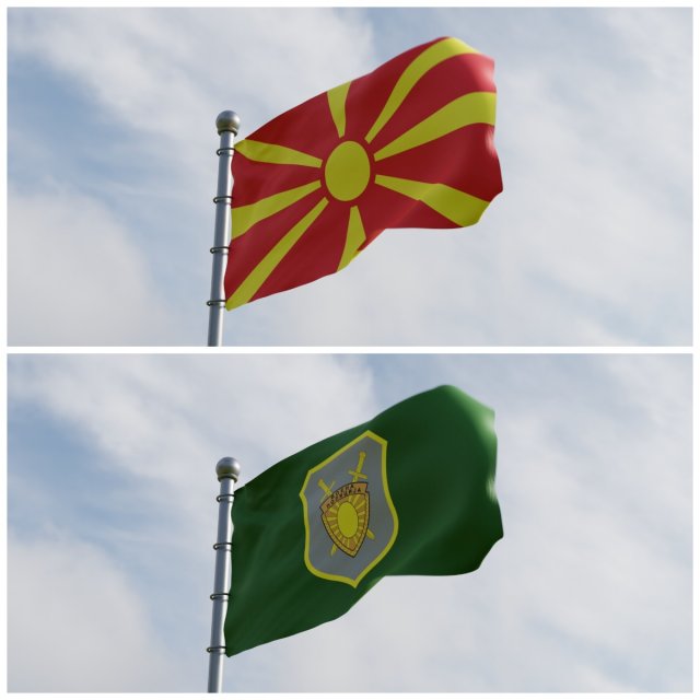 Animated Macedonia Flags Modello 3D .c4d .max .obj .3ds .fbx .stl .blend 