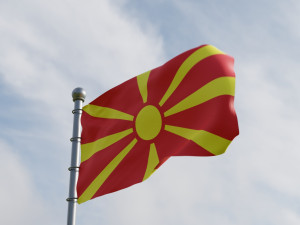 Animated Macedonia Flags Modello 3D