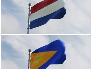 Animated Netherlands Flags 3D Model