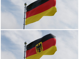 Animated Germany Flags 3D Model