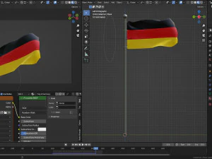 Animated Germany Flags 3D Model