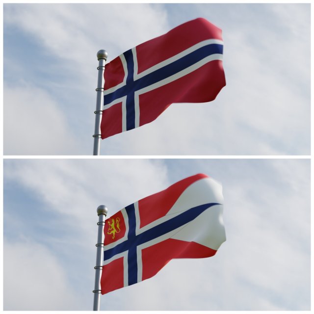 Animated Norway Flags 3Dモデル .c4d .max .obj .3ds .fbx .stl .blend 
