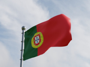 Animated Portugal Flags Model 3D