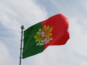 Animated Portugal Flags Model 3D
