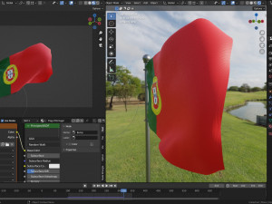 Animated Portugal Flags Model 3D