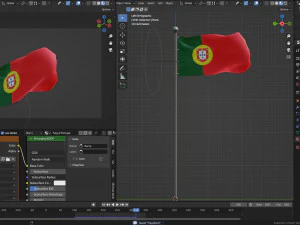 Animated Portugal Flags 3D Model