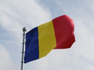 Animated Romania Flags 3D 模型