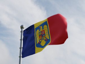 Animated Romania Flags 3D 模型