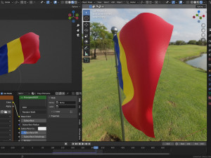 Animated Romania Flags 3D 模型