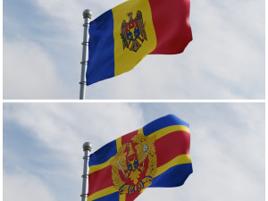 Animated Moldova Flags 3Dモデル