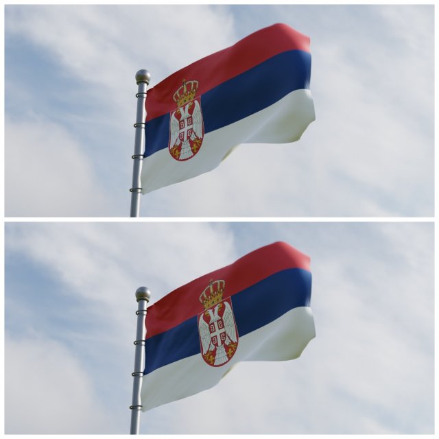 Animated Serbia Flags 3D Model .c4d .max .obj .3ds .fbx .stl .blend 