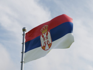 Animated Serbia Flags 3D Model