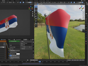 Animated Serbia Flags 3D Model