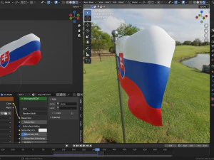 Animated Slovakia Flags 3D Model