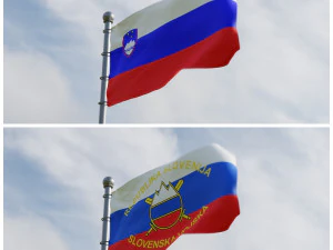 Animowane flagi Słowenii Model 3D