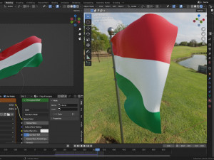 Animated Hungary Flags Model 3D
