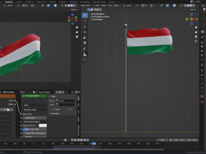 Animated Hungary Flags Model 3D
