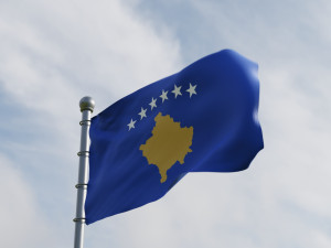 Animated Kosovo Flags 3D Modell