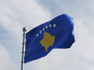 Animated Kosovo Flags 3D Model
