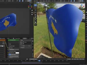 Animated Kosovo Flags 3D Modell