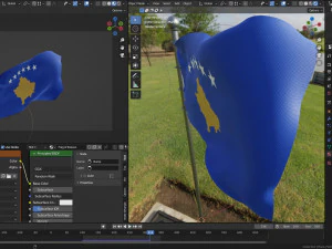 Animated Kosovo Flags 3D Model