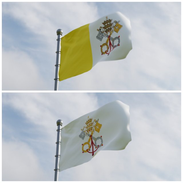 Animated Vatican Flags 3D मॉडल .c4d .max .obj .3ds .fbx .stl .blend 