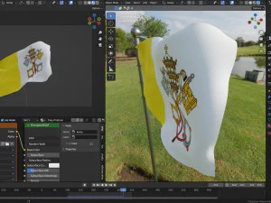Animated Vatican Flags 3D Model