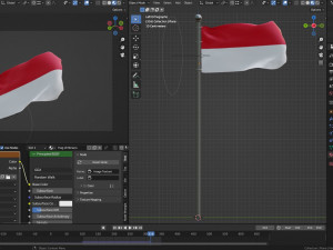 Animated Monaco Flags 3D Model