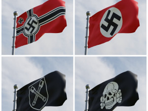 Animated German WW2 Flag Pack 3D 模型