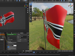 Animated German WW2 Flag Pack 3D-Modell
