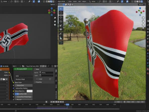 Animated German WW2 Flag Pack 3D Model