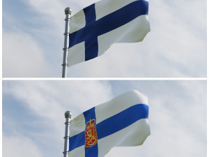Animated Finland Flags Modèle 3D