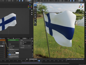 Animated Finland Flags 3D Model