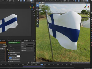 Animated Finland Flags 3D Model