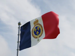 Animated France Flags 3D Model