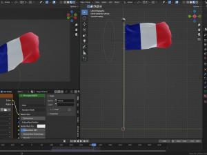 Animated France Flags 3D 모델