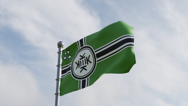 Animated flag of Kekistan 3D Model .c4d .max .obj .3ds .fbx .stl .blend 