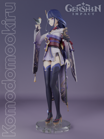 RAIDEN GENSHIN IMPACT 3D PRINTABLE FIGURINE 3Dプリントモデル .c4d .max .obj .3ds .fbx .stl .blend 