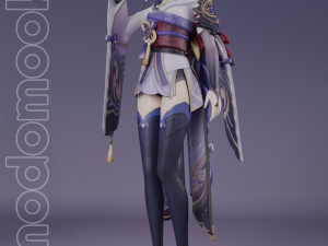 RAIDEN GENSHIN IMPACT 3D PRINTABLE FIGURINE 3D Baskı Modeli