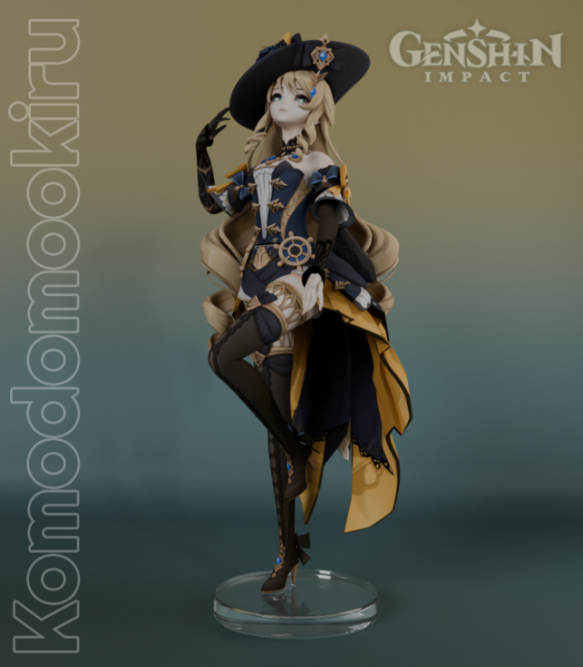 NAVIA GENSHIN IMPACT 3D PRINTABLE FIGURINE Modelo de Impressão 3D .c4d .max .obj .3ds .fbx .stl .blend 