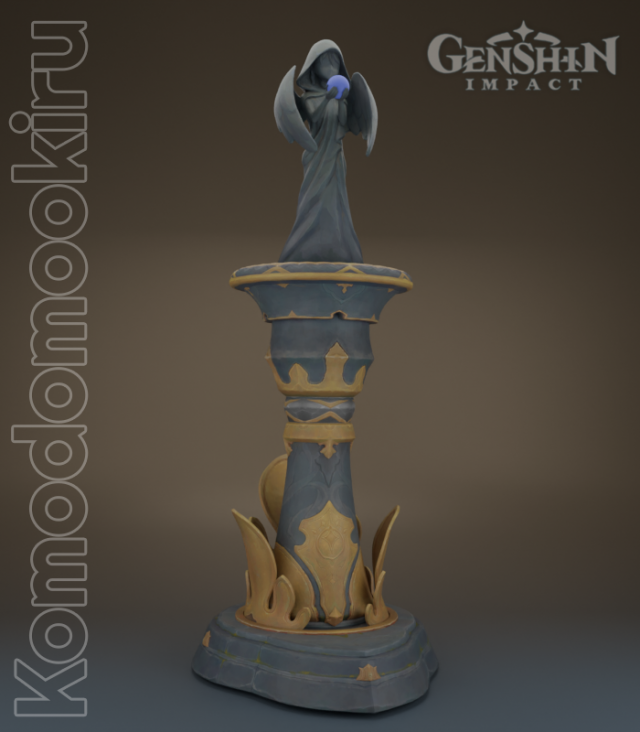 STATUE OF THE SEVEN GENSHIN IMPACT 3D PRINTABLE FIGURINE 3Dプリントモデル .c4d .max .obj .3ds .fbx .stl .blend 