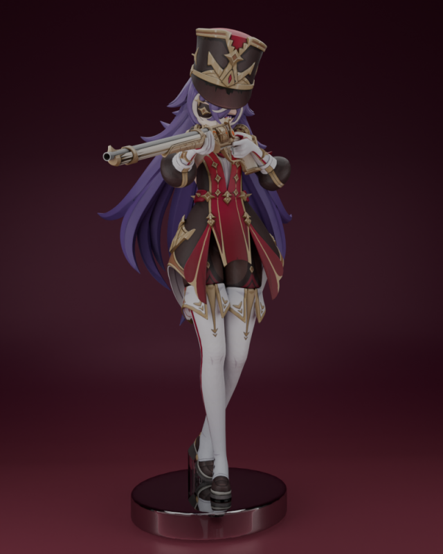 CHEVREUSE GENSHIN IMPACT 3D PRINTABLE FIGURINE Modello di stampa 3D .c4d .max .obj .3ds .fbx .stl .blend 