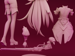 CHEVREUSE GENSHIN IMPACT 3D PRINTABLE FIGURINE Modello di stampa 3D