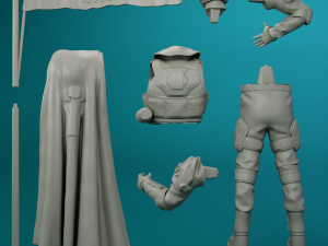 SC-37 LEGIONNAIRE SOLDIER WITH FLAG HELLDIVER 2 3D PRINTABLE FIGURINE Modelo de Impressão 3D