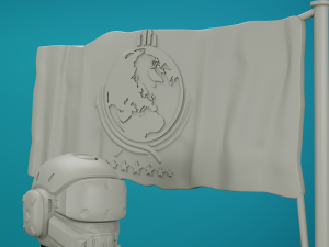 SC-37 LEGIONNAIRE SOLDIER WITH FLAG HELLDIVER 2 3D PRINTABLE FIGURINE Modelo de Impressão 3D