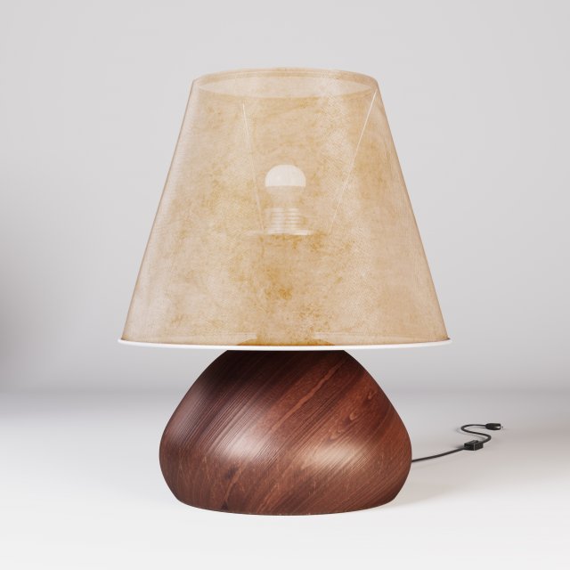 Fabric Wooden Table Lamp 3D मॉडल .c4d .max .obj .3ds .fbx .stl .blend 