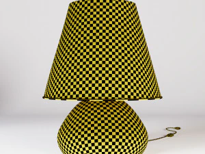 Fabric Wooden Table Lamp 3D Model