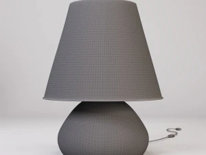 Fabric Wooden Table Lamp 3D Model