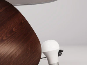 Fabric Wooden Table Lamp 3D Model