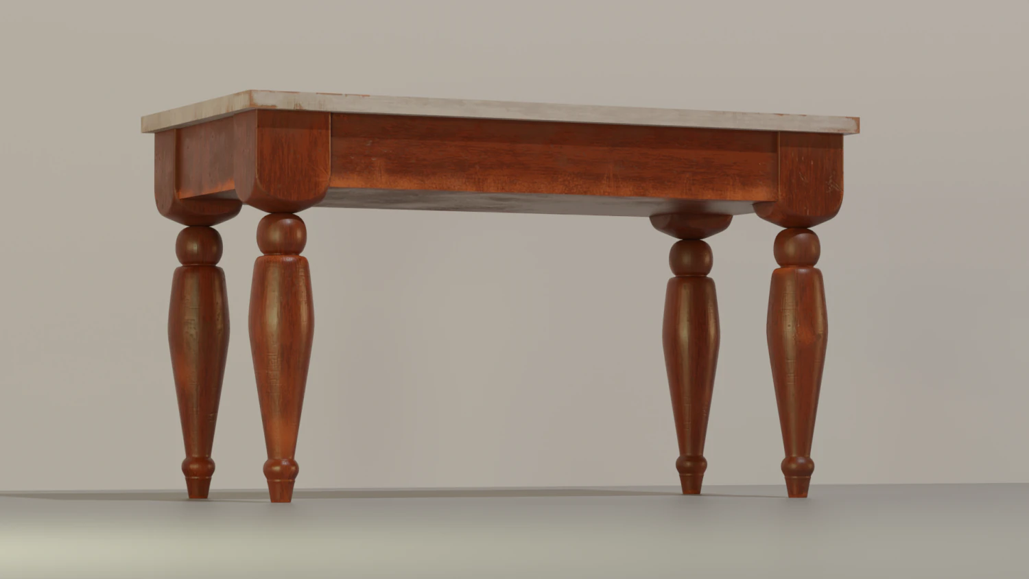 Interior Wood Table 3D Model .c4d .max .obj .3ds .fbx .stl .blend